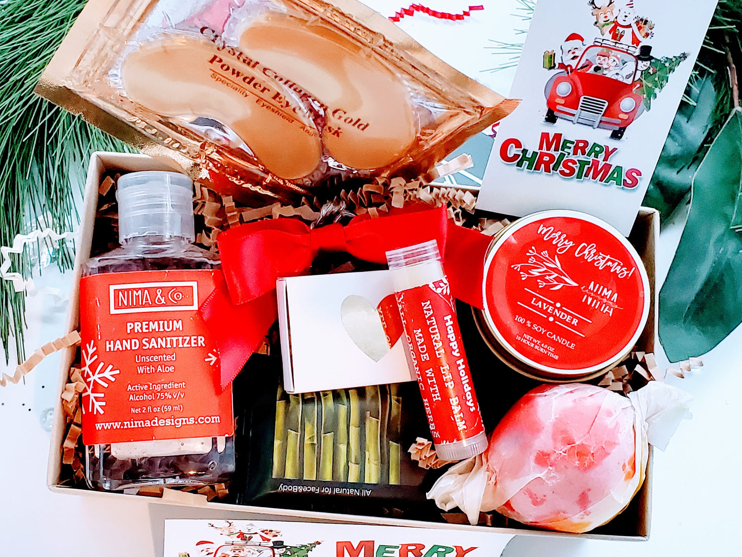 Christmas Spa Gift Set For Her, Unique Holiday Gift Baskets For Women, Bulk Gifts for Coworkers, Employee Christmas Gifts - CSB5