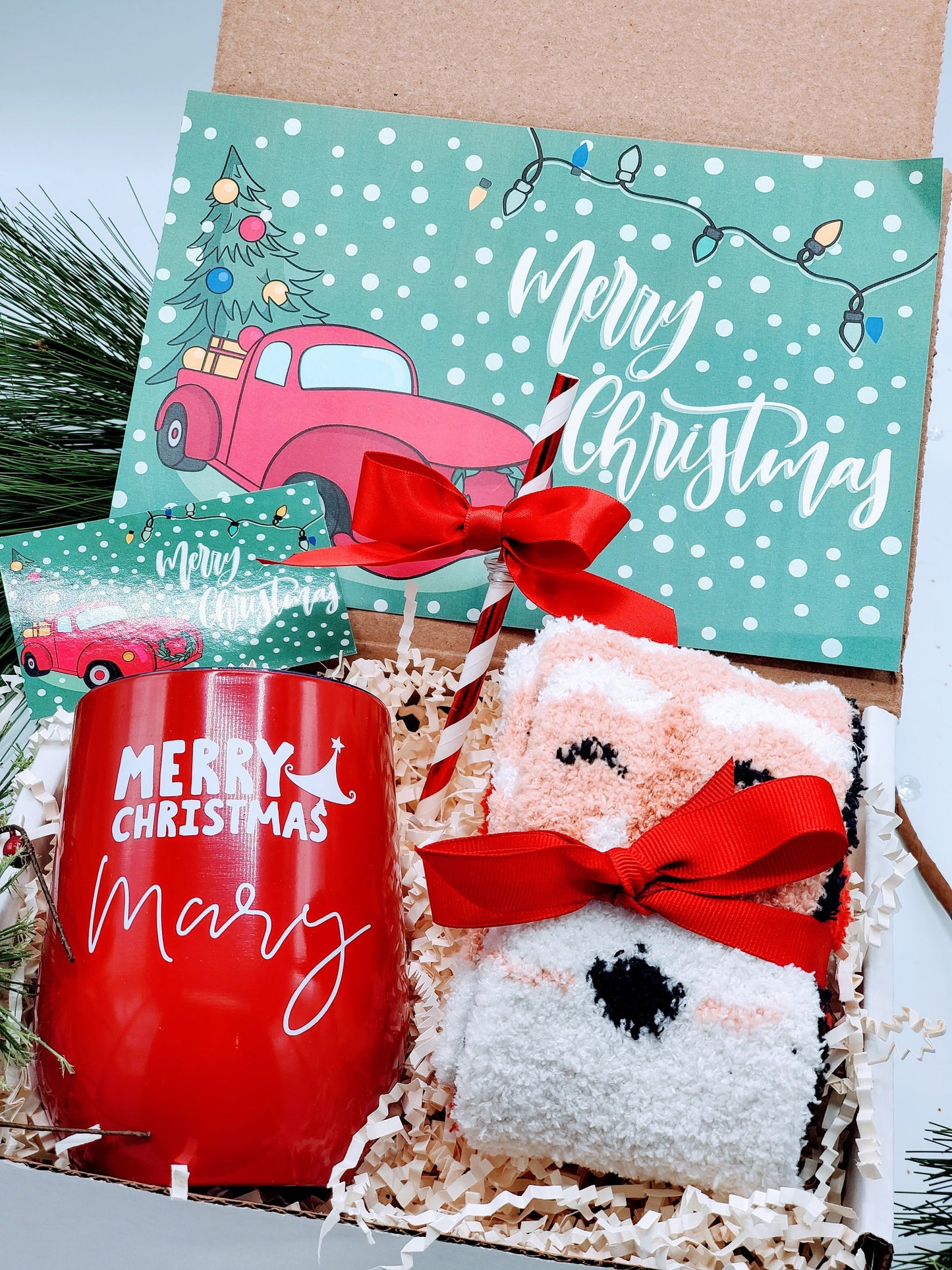 Christmas Gift Box for Women Spa Gift Set for Her, Christmas Spa Gift Set, Christmas Gift Ideas, Christmas Gift Basket Wine Tumbler - CSB1