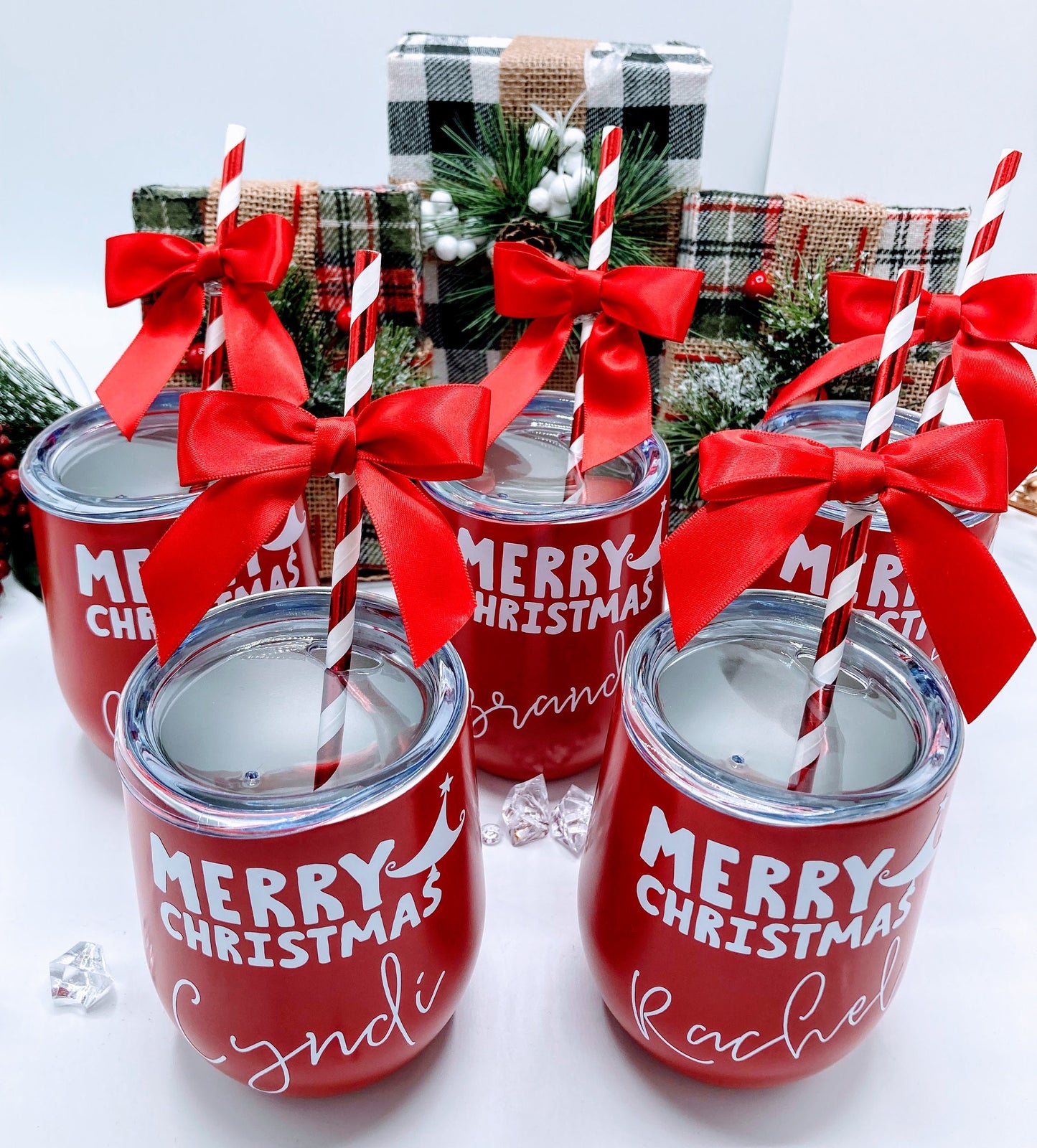 Personalized Christmas Wine Tumbler Gift for Her, Christmas Gifts Wine Glass Gift for Him, Gift for Women, Custom Wine Tumbler