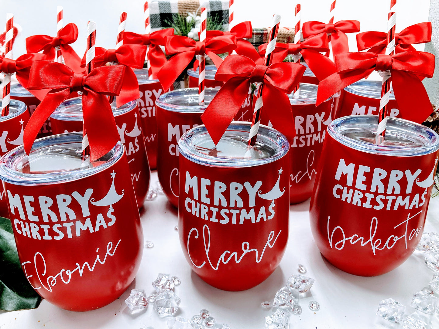 Personalized Christmas Wine Tumbler Gift for Her, Christmas Gifts Wine Glass Gift for Him, Gift for Women, Custom Wine Tumbler