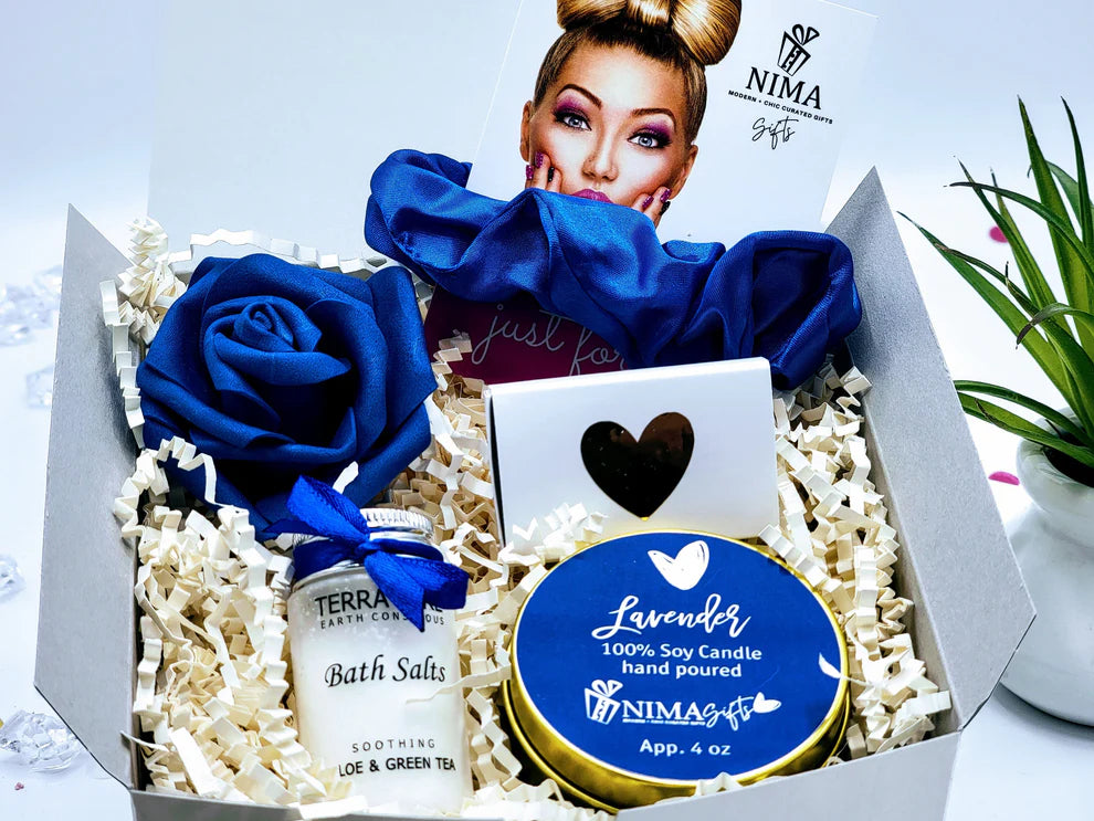 Happy Birthday Gift Box For Her, Personalized Birthday Box With Spa Gift Set For Women Custom Birthday Gifts For Mom BFF Best Friend-GFHB003