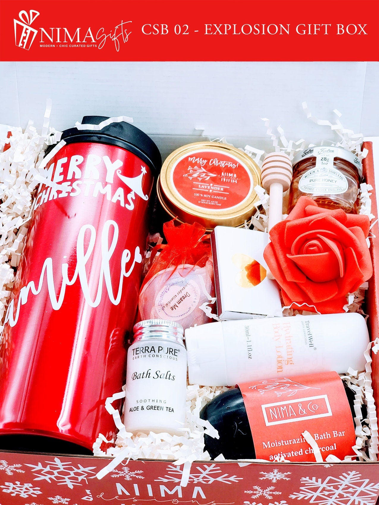 Christmas Gift Box for Women Spa Gift Set for Her, Christmas Spa Gift Box, Christmas Gift Ideas, Christmas Gift Basket, Xmas Gift Box-CSB2