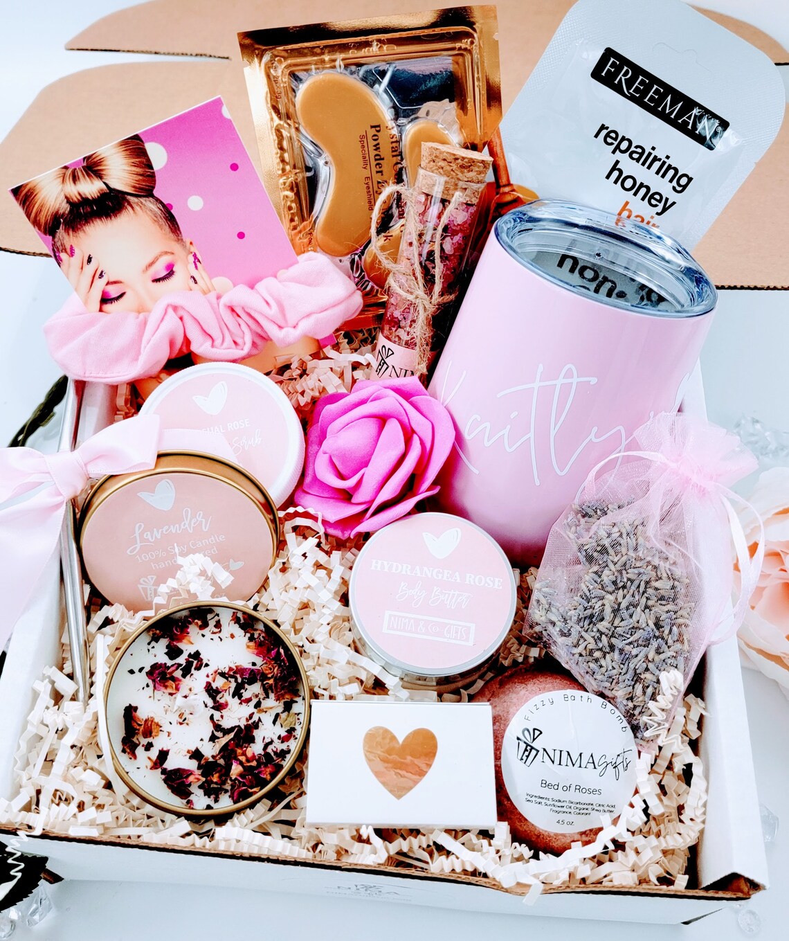 Birthday Gifts for Her, Friend Gift Box, Gifts for Women Birthday, Spa Gift Set, Birthday Gift Box, Personalized Best Friend Gift - MDGB002B