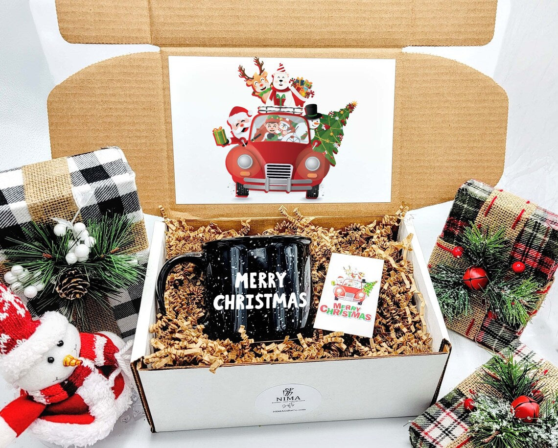 Coffee Mug Christmas Gift Box for Him, Holiday Gift Set For Her, Personalized Christmas Gift Basket for Men or for Women, NIMAGifts - GGB024