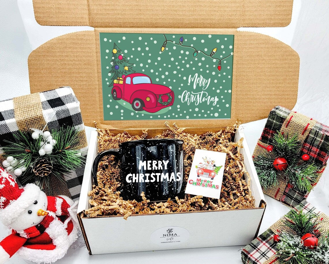 Coffee Mug Christmas Gift Box for Him, Holiday Gift Set For Her, Personalized Christmas Gift Basket for Men or for Women, NIMAGifts - GGB024