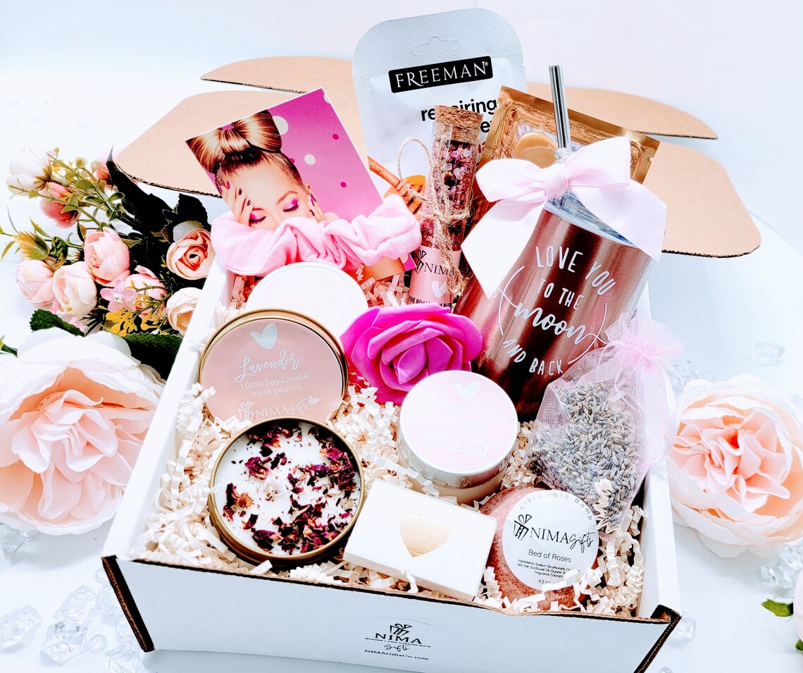 Birthday Gifts for Her, Friend Gift Box, Gifts for Women Birthday, Spa Gift Set, Birthday Gift Box, Personalized Best Friend Gift - MDGB002B