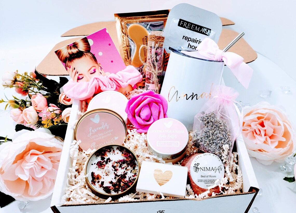 Birthday Gifts for Her, Friend Gift Box, Gifts for Women Birthday, Spa Gift Set, Birthday Gift Box, Personalized Best Friend Gift - MDGB002B