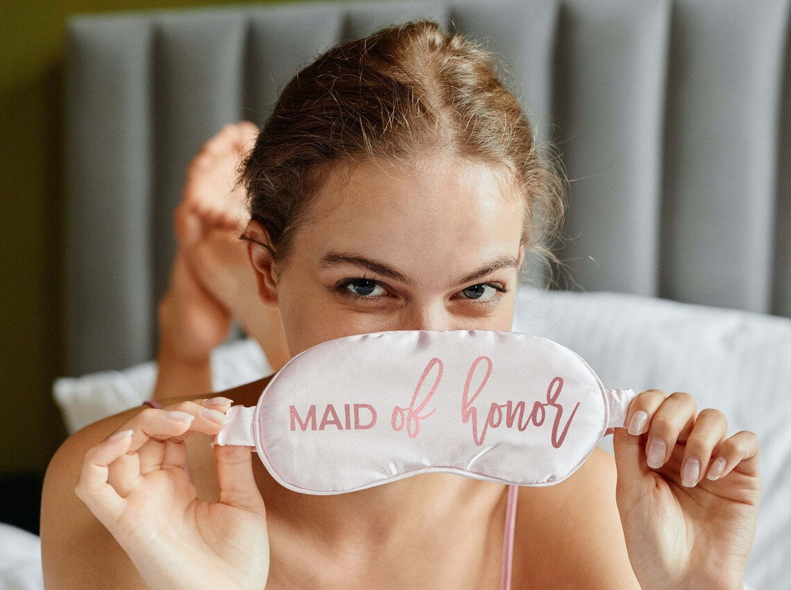 Bridesmaid Party Favor Gift, Personalized Sleep Mask, Maid of Honor Gift, Bridesmaid Proposal Gifts, Bride Gift - BMPG05