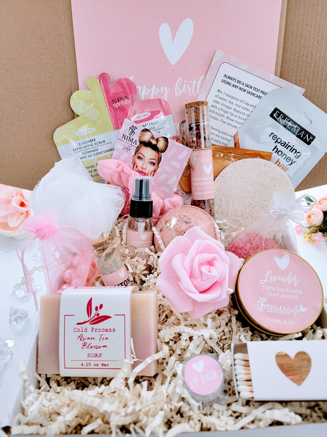 Luxurious Personalized Spa Gift Set for Women: Perfect Best Friend Birthday Gift, Mother’s Day Gift, or Custom Pampering Experience! - SBDS05