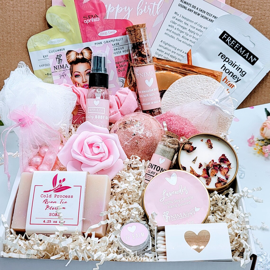 Luxurious Personalized Spa Gift Set for Women: Perfect Best Friend Birthday Gift, Mother’s Day Gift, or Custom Pampering Experience! - SBDS05