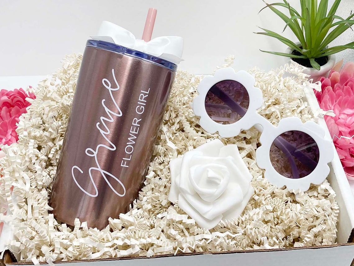Flower Girl Proposal Box Gift, Flower Girl Sunglasses Gift Set, Jr Bridesmaid Gifts, Flower Girl Cup, Flower Girl Gift Box-FGGB001