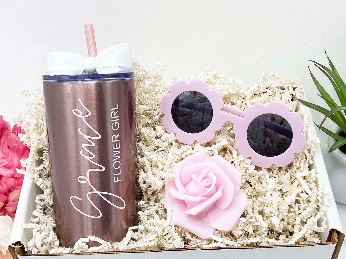 Flower Girl Proposal Box Gift, Flower Girl Sunglasses Gift Set, Jr Bridesmaid Gifts, Flower Girl Cup, Flower Girl Gift Box-FGGB001