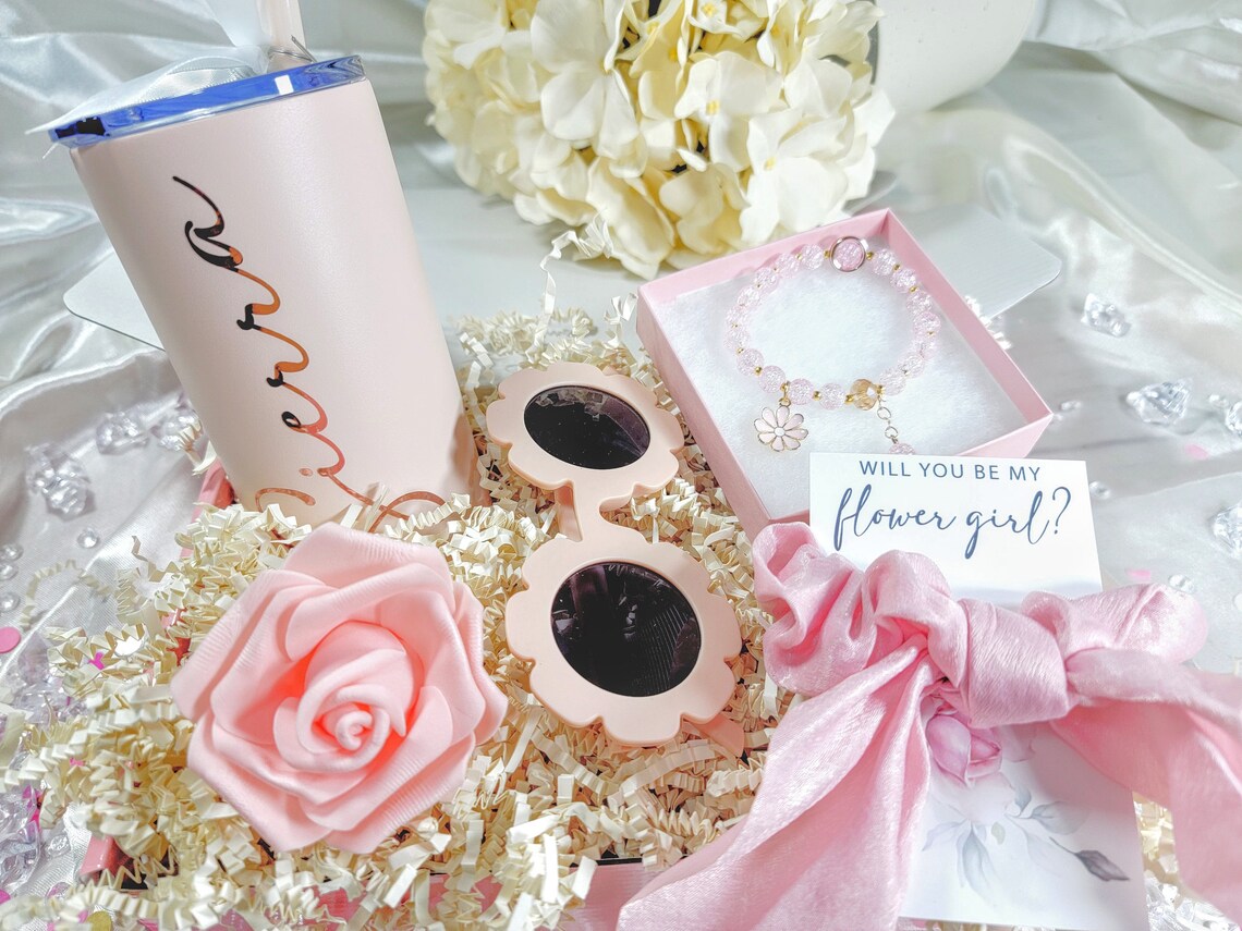 Flower Girl Proposal Box Gift, Flower Girl Gift Set, Flower Sunglasses, Junior Bridesmaid Set, Flower Girl Set, Flower Girl Gift Box-FGGB004