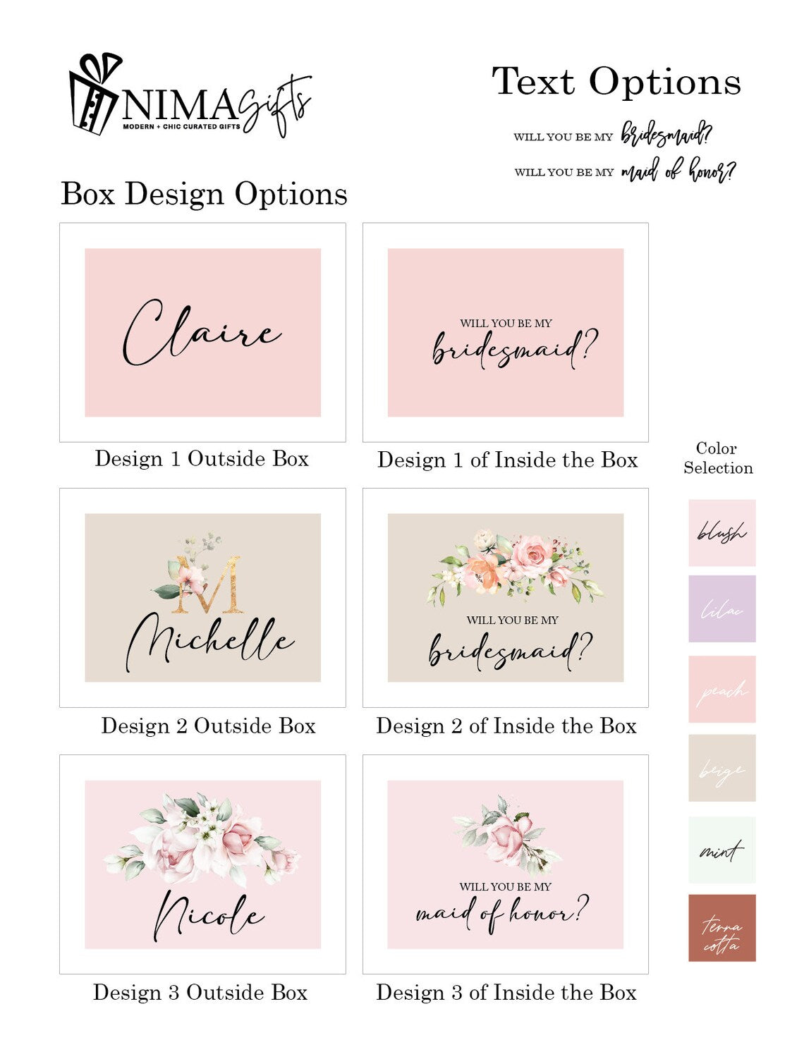 Will You Be My Bridesmaid Proposal Box Set Gold & Blush, Personalized Bridesmaid Gift Set, Maid of Honor Bridesmaid Gift Box - BMPB011