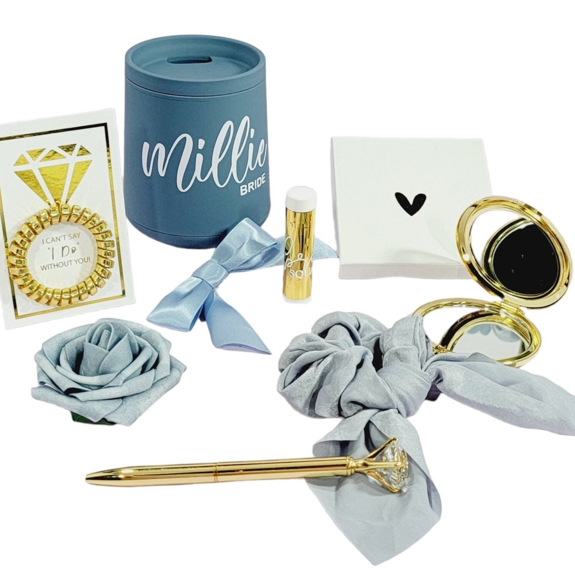 Bridesmaid Gift Box design selection and color selection chart.