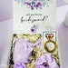 Purple & Gold Bridesmaid Proposal Box Set, Lilac Will You Be My Bridesmaid Gift Box Set, Maid of Honor Proposal Box, Bridesmaid Box -BMPB033