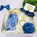 Bridesmaid Proposal Box Set Navy Blue & Gold, Bridesmaid Gift Box, Will You Be My Maid of Honor Gift with Glass Tumbler -BMPB041C