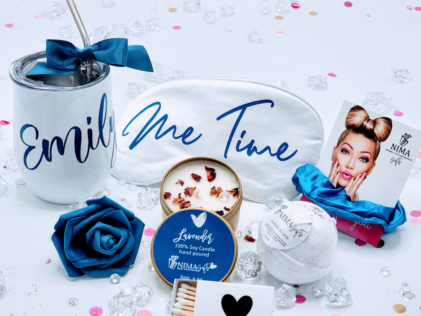 Happy Birthday Gift Box For Her, Personalized Birthday Box With Spa Gift Set For Women Custom Birthday Gifts For Mom BFF Best Friend-GFHB003