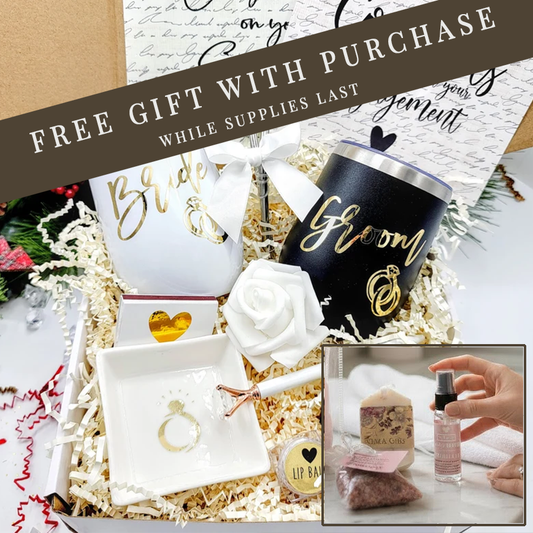 Bride & Groom Gift – Personalized Engagement Gift Box for Couple, Luxury Wedding Gift Set – EGFC002C