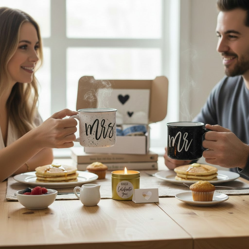 Personalized Engagement Gift Box for Couple | Mr and Mrs Mug Gift Set