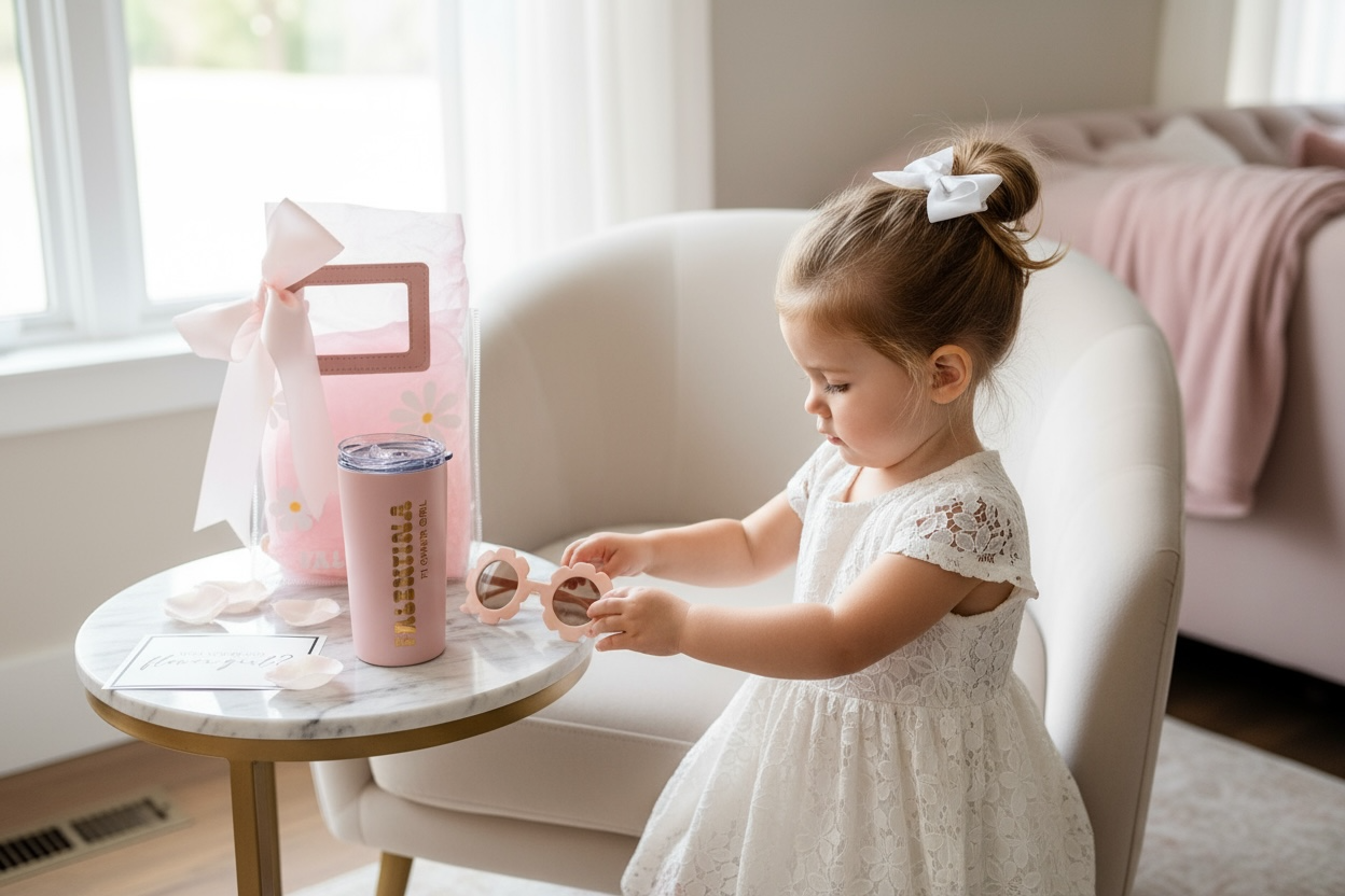 Flower Girl Proposal Box or Gift Bag – Personalized Gift for Junior Bridesmaid - FGGB009