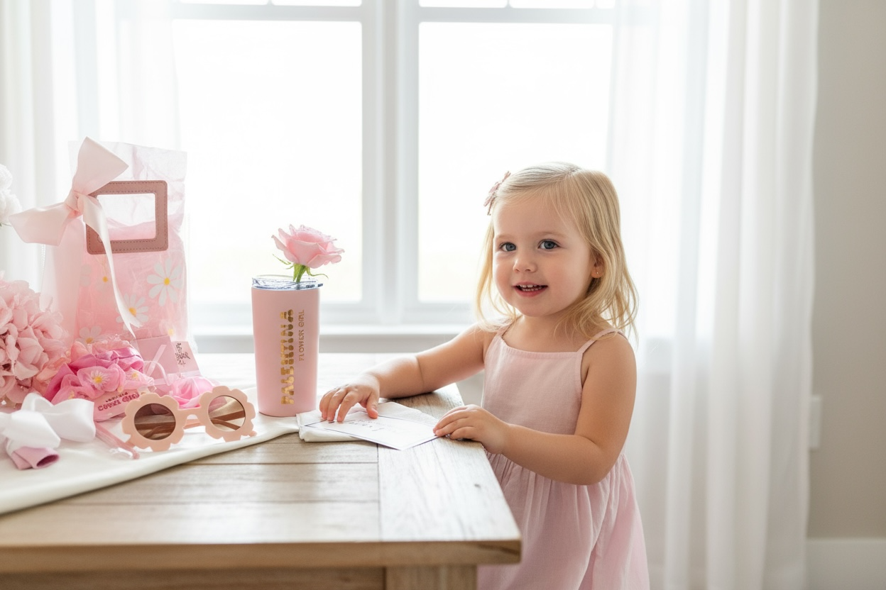 Flower Girl Proposal Box or Gift Bag – Personalized Gift for Junior Bridesmaid - FGGB009