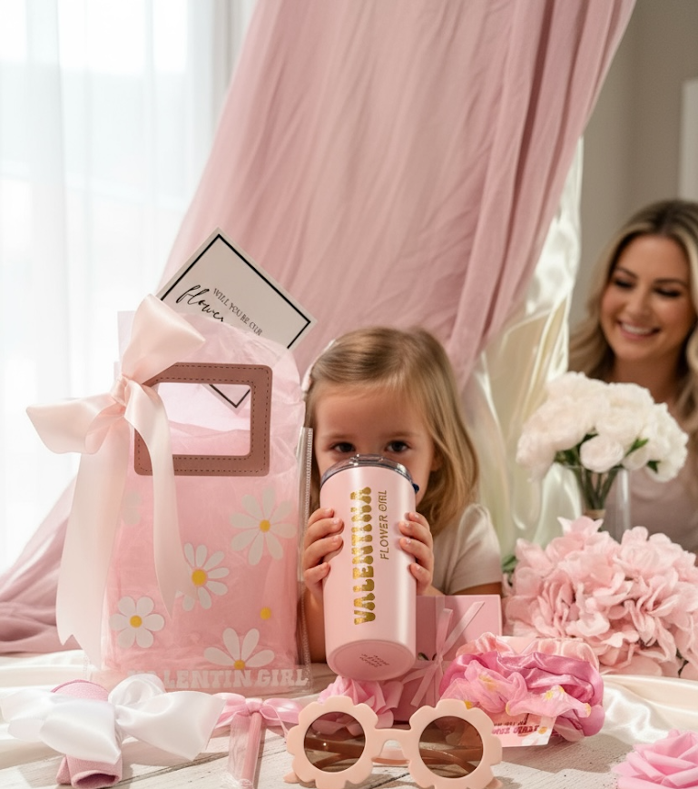 Flower Girl Proposal Box or Gift Bag – Personalized Gift for Junior Bridesmaid - FGGB009