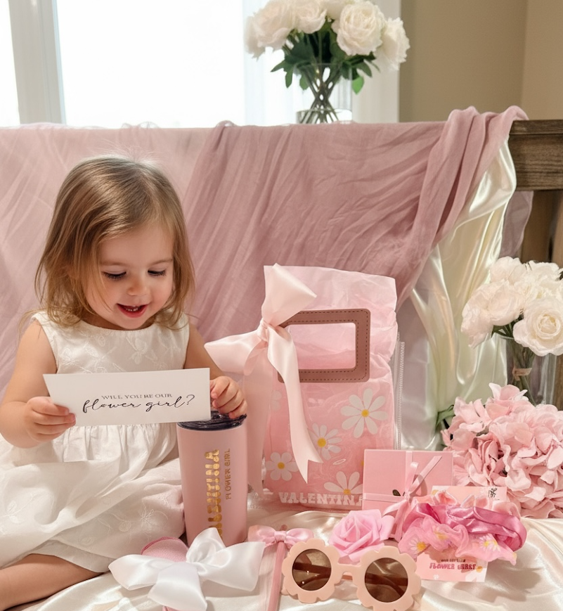 Flower Girl Proposal Box or Gift Bag – Personalized Gift for Junior Bridesmaid - FGGB009