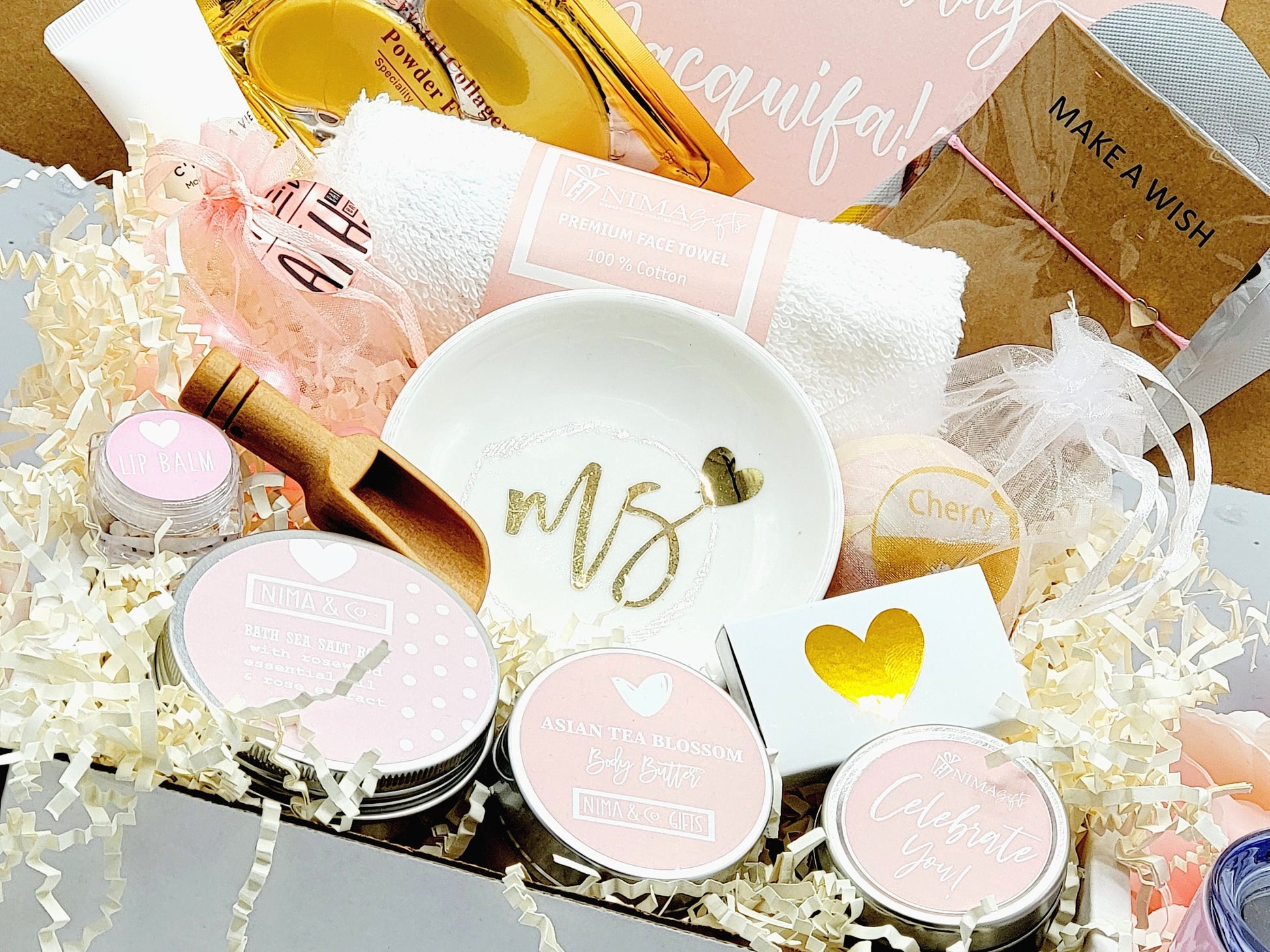 Pink Spa Best Friend Birthday Gifts Box, Birthday Gift Box for Women, Birthday Gifts For Her, Spa Birthday Basket For Friend, Christmas Gifts, Spa Gift Basket, Birthday Box, Gift Box for Women Birthday.