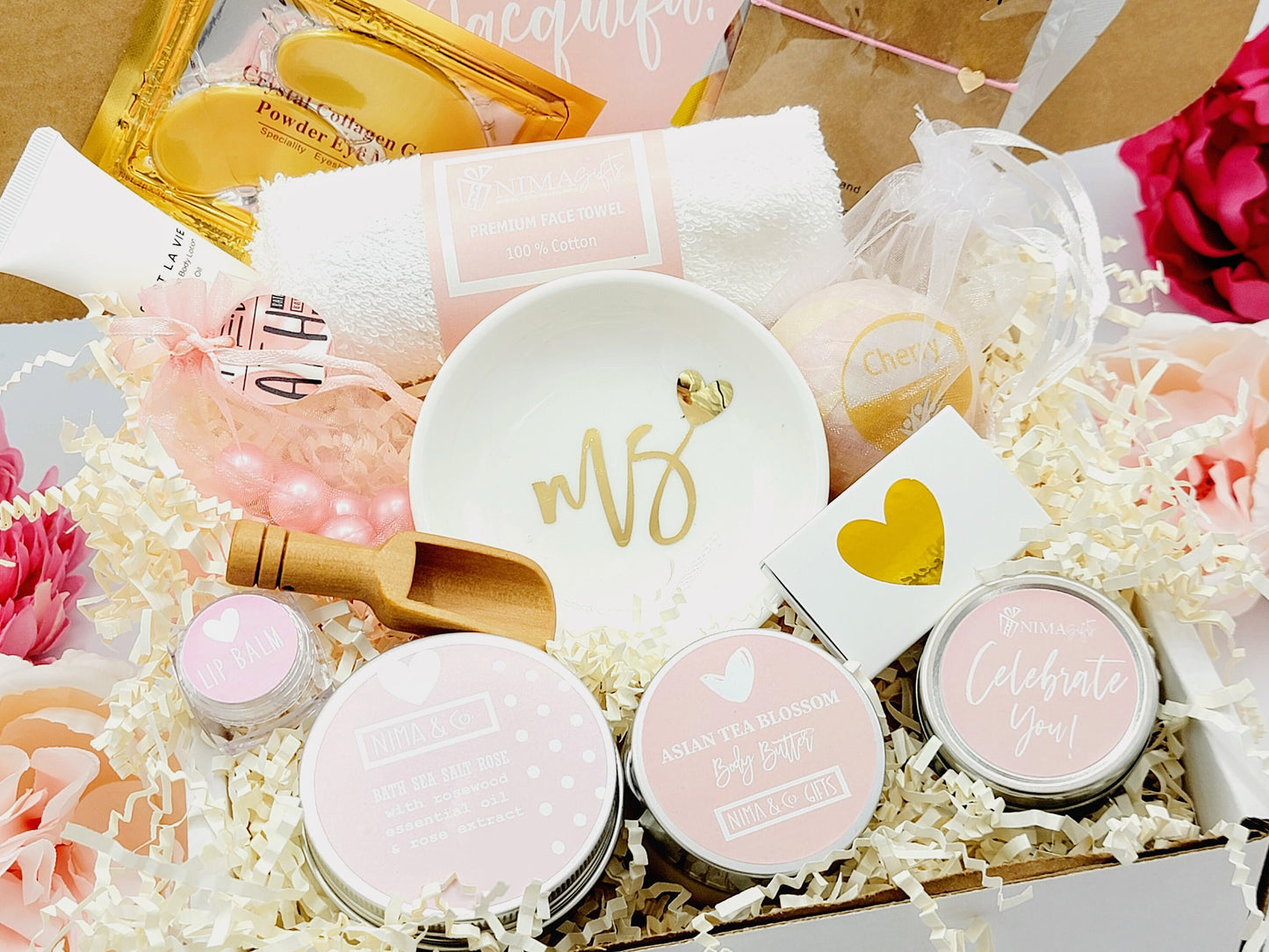 Pink Spa Best Friend Birthday Gifts Box, Birthday Gift Box for Women, Birthday Gifts For Her, Spa Birthday Basket For Friend, Christmas Gifts, Spa Gift Basket, Birthday Box, Gift Box for Women Birthday.