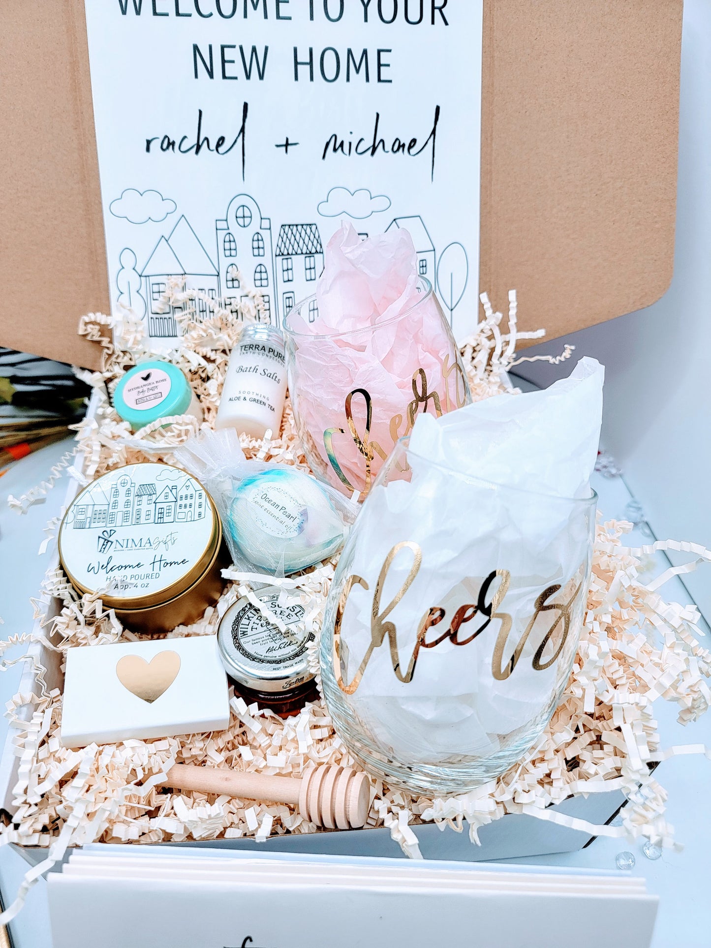 Housewarming Gift Box for Couple New Home House Warming Gift Basket First Home Gift Welcome Home Gift Basket Realtor Closing Gift Box-HWGB02