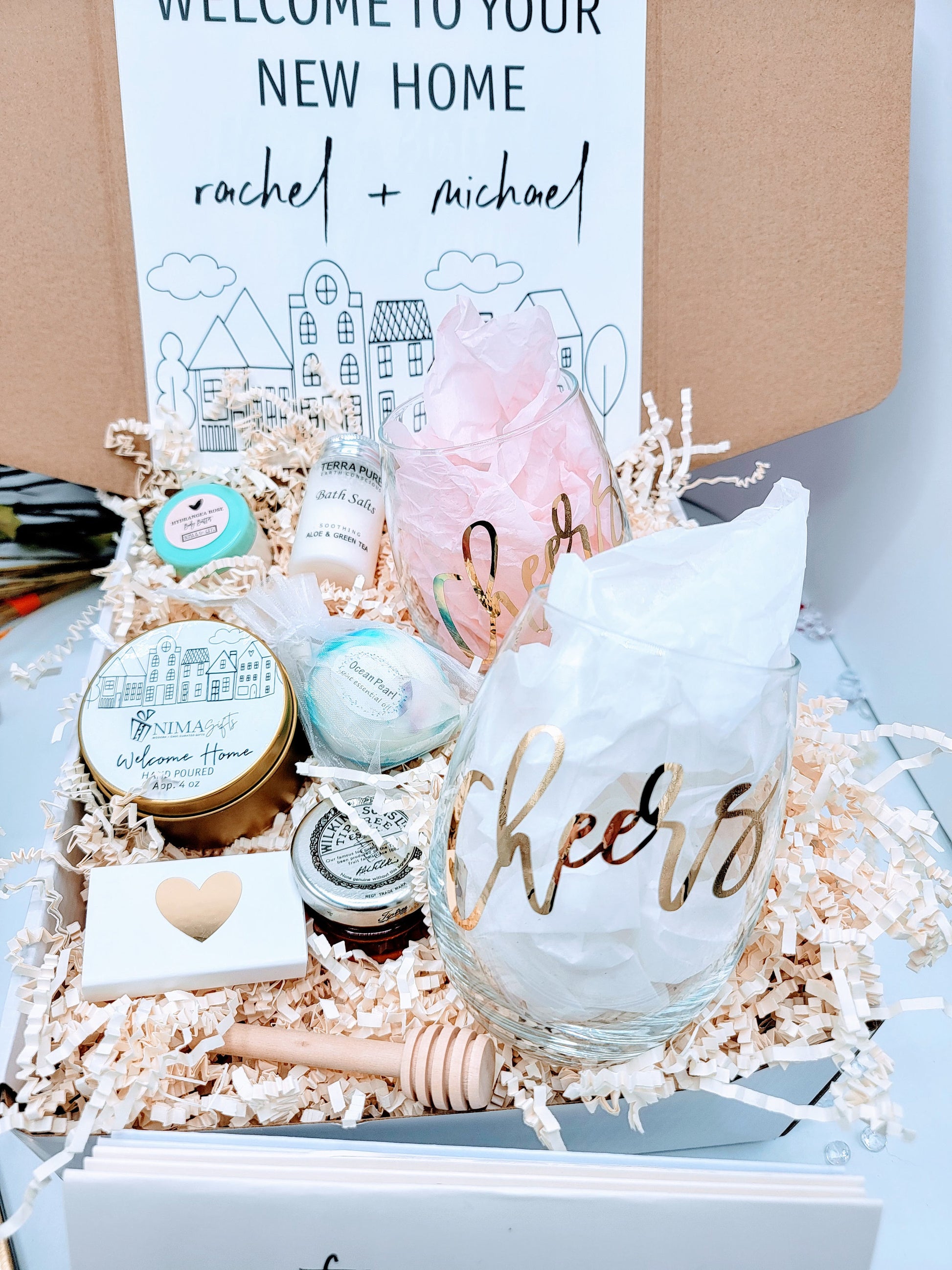 Housewarming Gift Box for Couple New Home House Warming Gift Basket First Home Gift Welcome Home Gift Basket Realtor Closing Gift Box-HWGB02