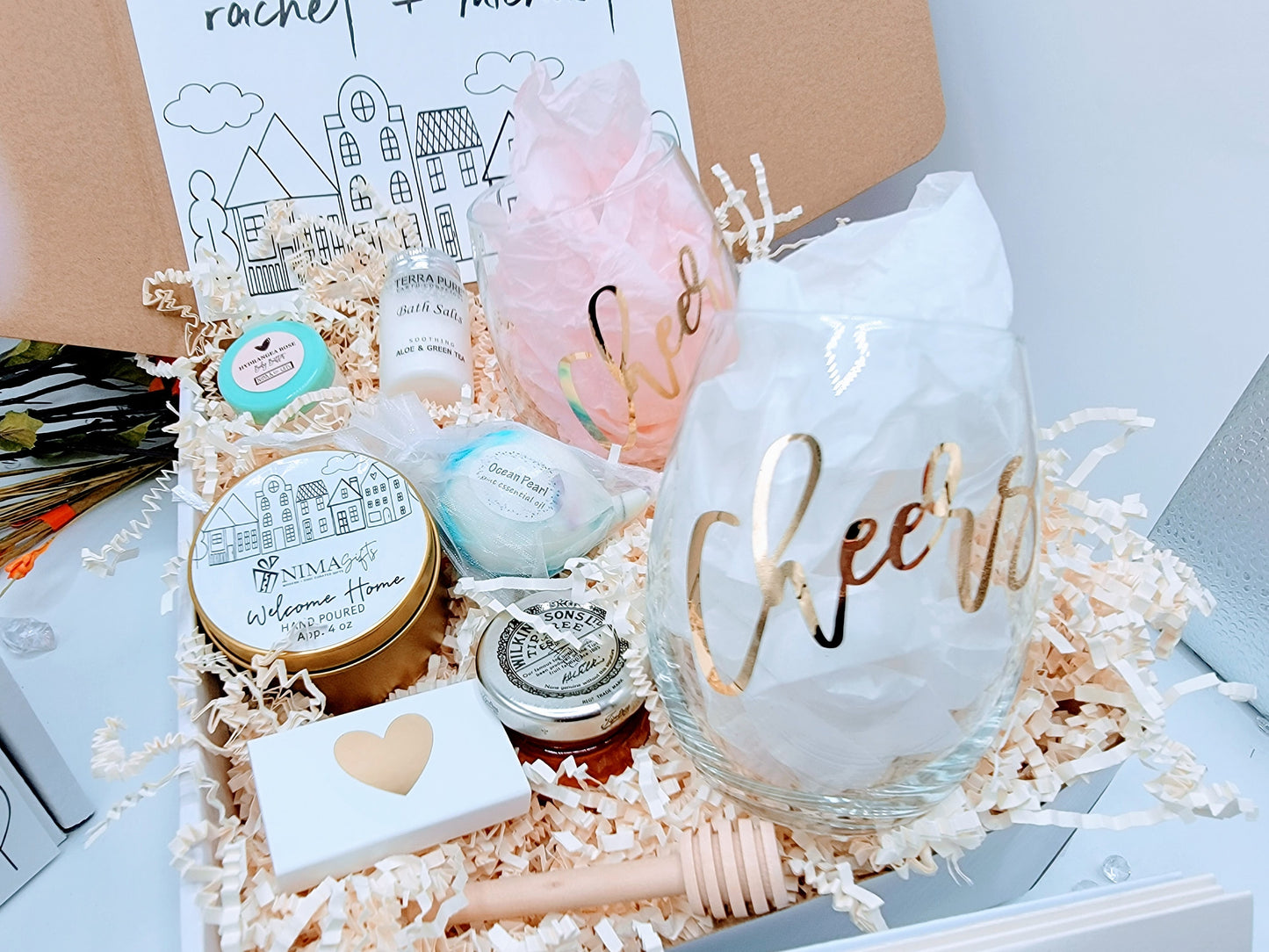Housewarming Gift Box for Couple New Home House Warming Gift Basket First Home Gift Welcome Home Gift Basket Realtor Closing Gift Box-HWGB02