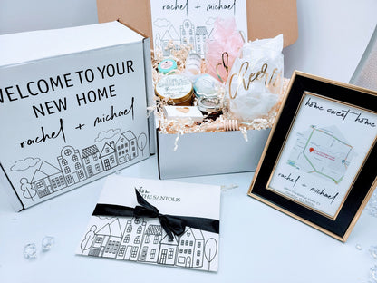 Housewarming Gift Box for Couple New Home House Warming Gift Basket First Home Gift Welcome Home Gift Basket Realtor Closing Gift Box-HWGB02