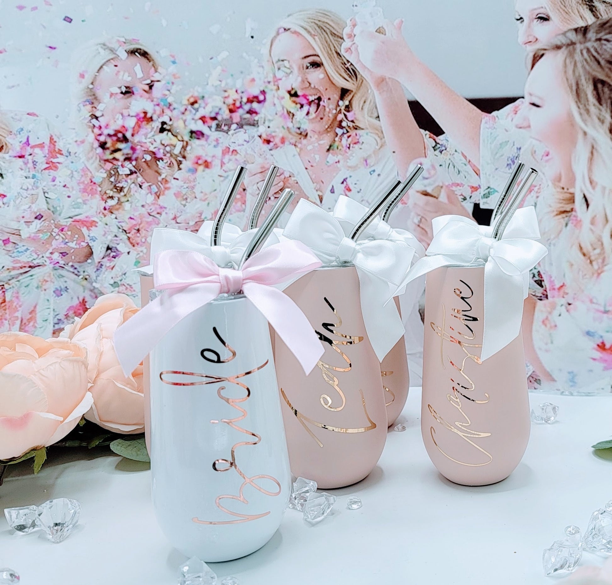 personalized tumbler, bridesmaid gift, wine tumbler, bridal party gifts, custom wine glasses, bachelorette tumbler, champagne flutes, wedding flutes, champagne glasses, personalized gift, bridesmaid tumbler, bridesmaid proposal, nimagiftsco