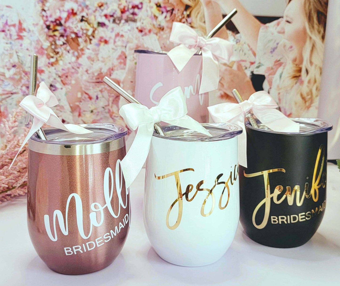 Personalized Wine Tumbler, Bridesmaid Gift, Bridesmaid Proposal, Personalized Wine Glasses, Custom Wine Glasses, Custom Wine Tumbler-BDWT001