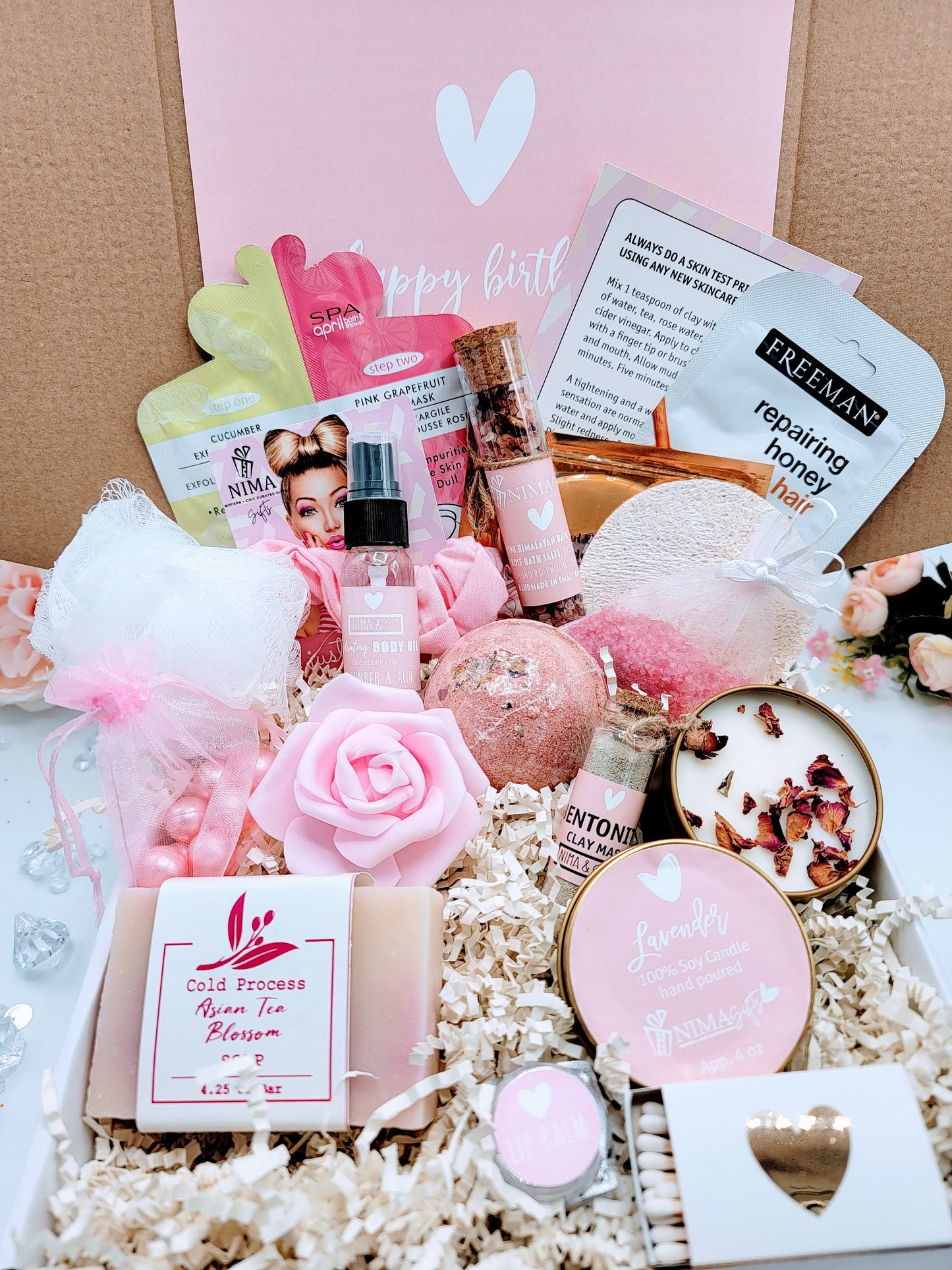 Personalized Spa Best Friend Birthday Gifts Box, Birthday Gift Box for Women, Birthday Gifts For Her, Spa Birthday Basket For Friend, Christmas Gifts, Spa Gift Basket, Birthday Box, Gift Box for Women Birthday.