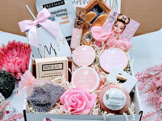 Pink Spa Best Friend Birthday Gifts Box, Birthday Gift Box for Women, Birthday Gifts For Her, Spa Birthday Basket For Friend, Christmas Gifts, Spa Gift Basket, Birthday Box, Gift Box for Women Birthday.