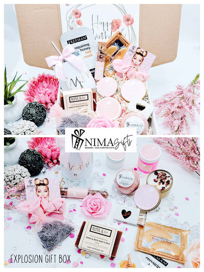 Pink Spa Best Friend Birthday Gifts Box, Birthday Gift Box for Women, Birthday Gifts For Her, Spa Birthday Basket For Friend, Christmas Gifts, Spa Gift Basket, Birthday Box, Gift Box for Women Birthday.