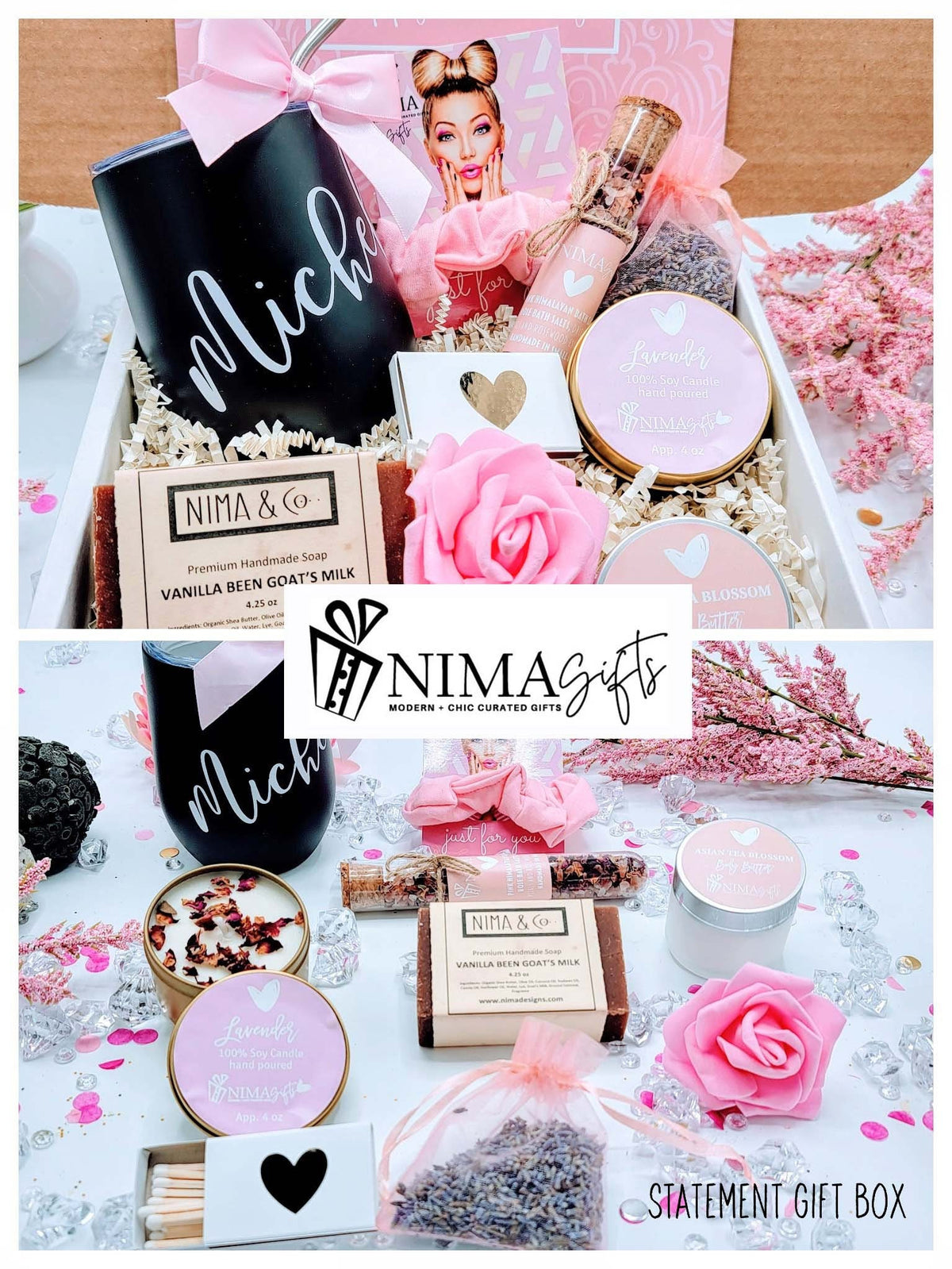 Pink Spa Best Friend Birthday Gifts Box, Birthday Gift Box for Women, Birthday Gifts For Her, Spa Birthday Basket For Friend, Christmas Gifts, Spa Gift Basket, Birthday Box, Gift Box for Women Birthday.