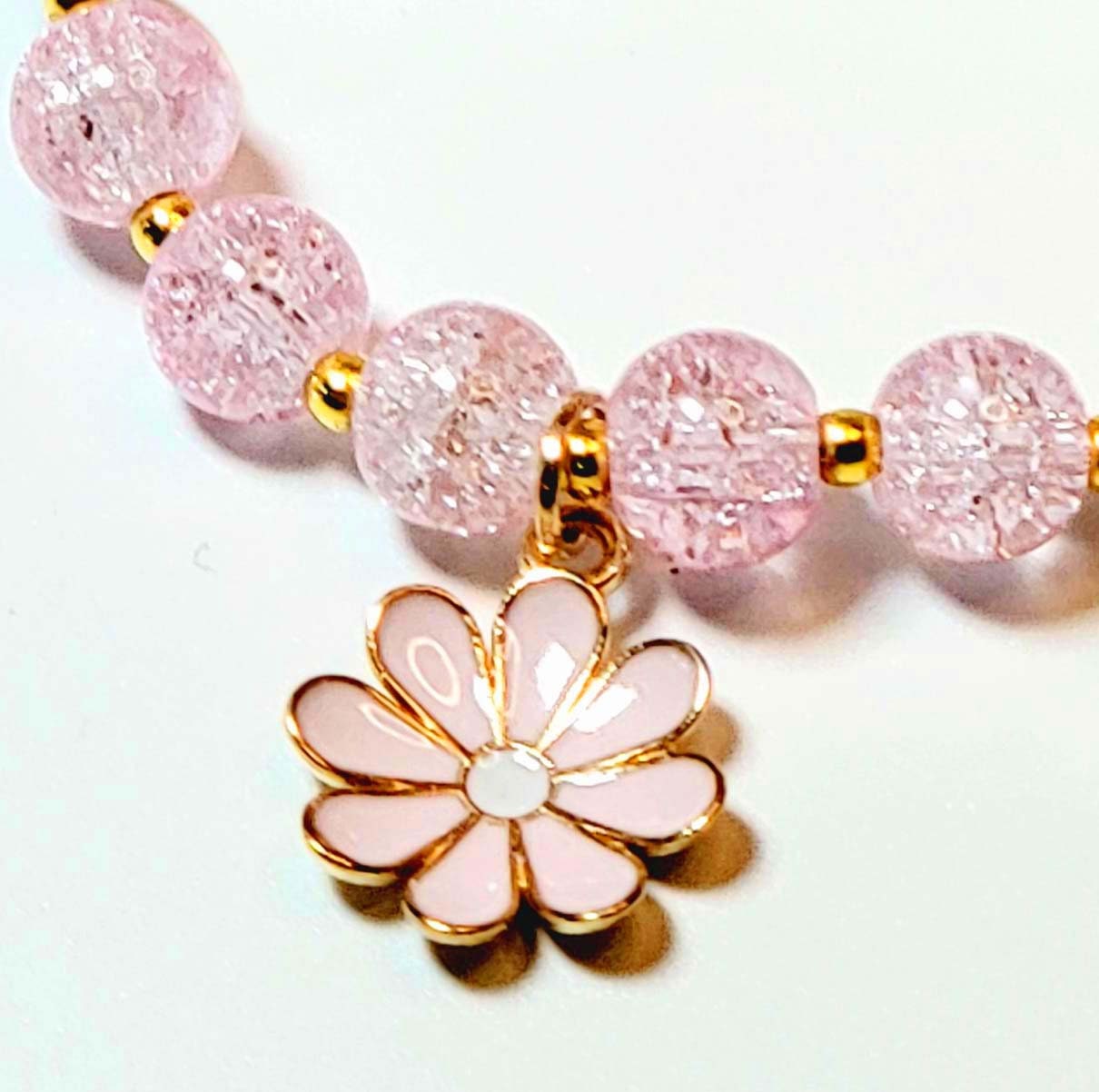 Personalized Flower Girl Bracelet – Crystal Beads, Initial Charm