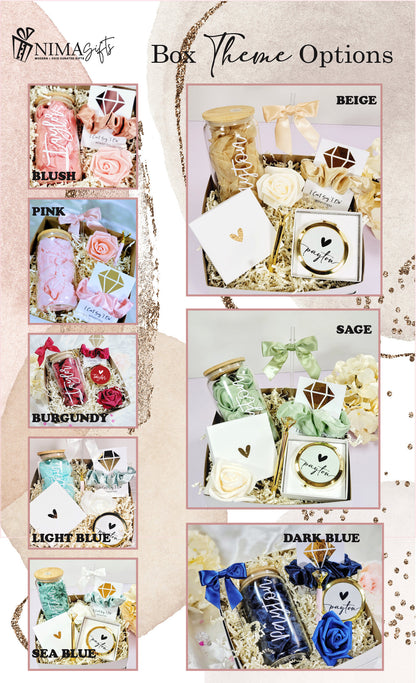 Gold Boho Bridesmaid Proposal Box | Will You Be My Maid of Honor Gift Set with Glass Tumbler | NIMA Gifts - BMPB041E