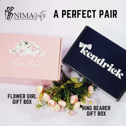 Personalized Ring Bearer Proposal Gift Box | Ring Security Theme with Tumbler, Sunglasses & Bow Tie | NIMA Gifts - RBGB01