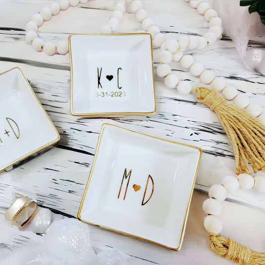 Personalized Ring Dish for Bride, Bridal Shower Gift, Custom Jewelry Dish, Wedding Gift - RD3301