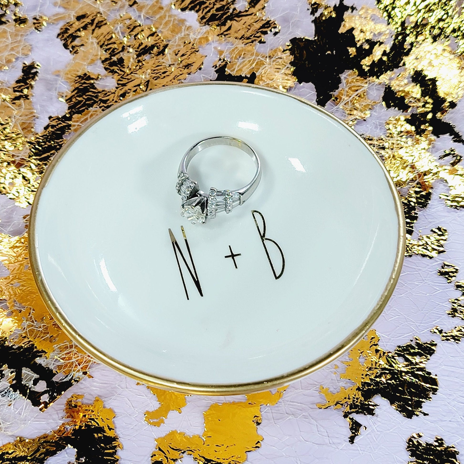 Personalized Ring Dish for Bride, Bridal Shower Gift, Custom Jewelry Dish, Wedding Gift - RD3301