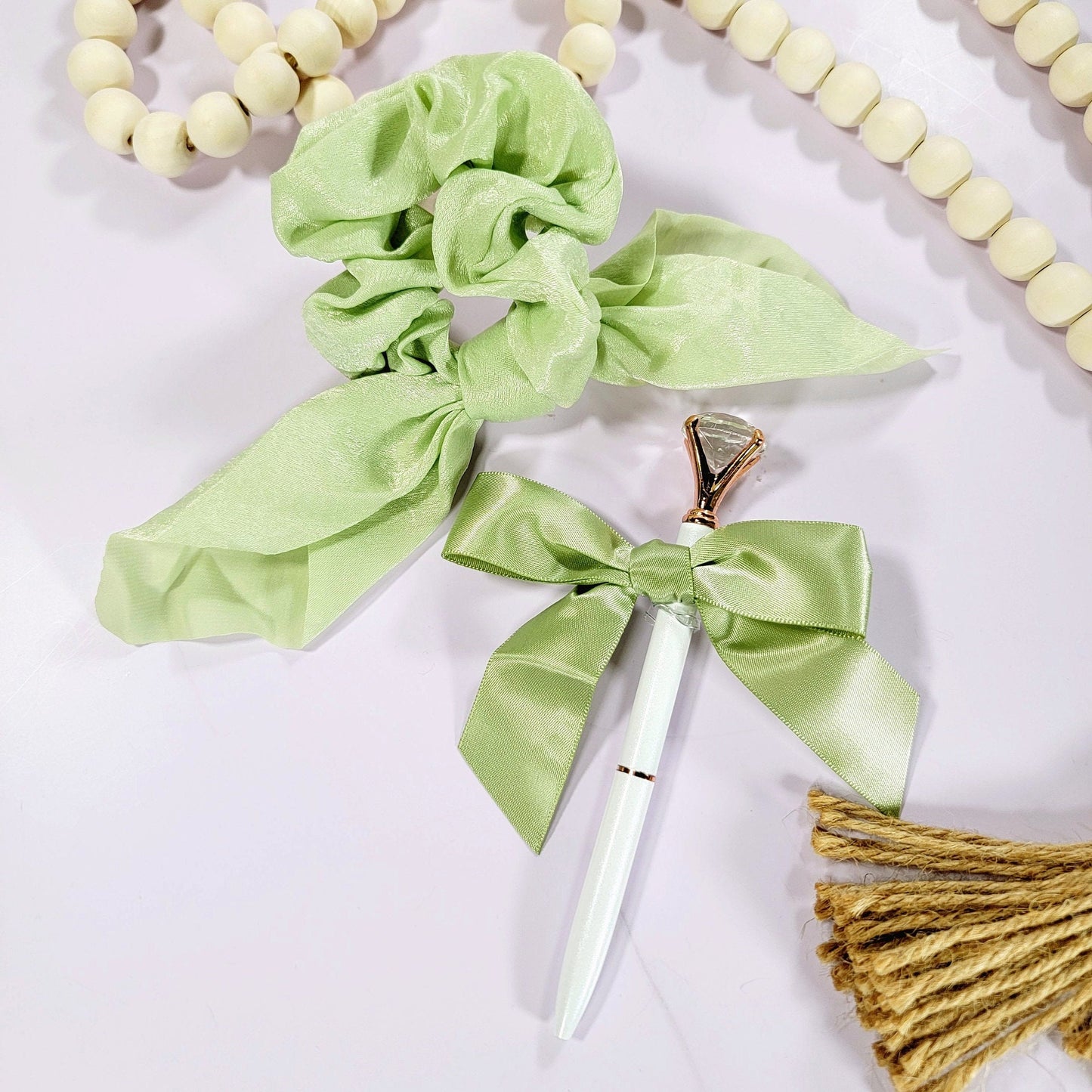 Flower Girl Bow Scrunchie | Satin Hair Tie for Flower Girl & Bridesmaid Proposal Gift - FGHSC02