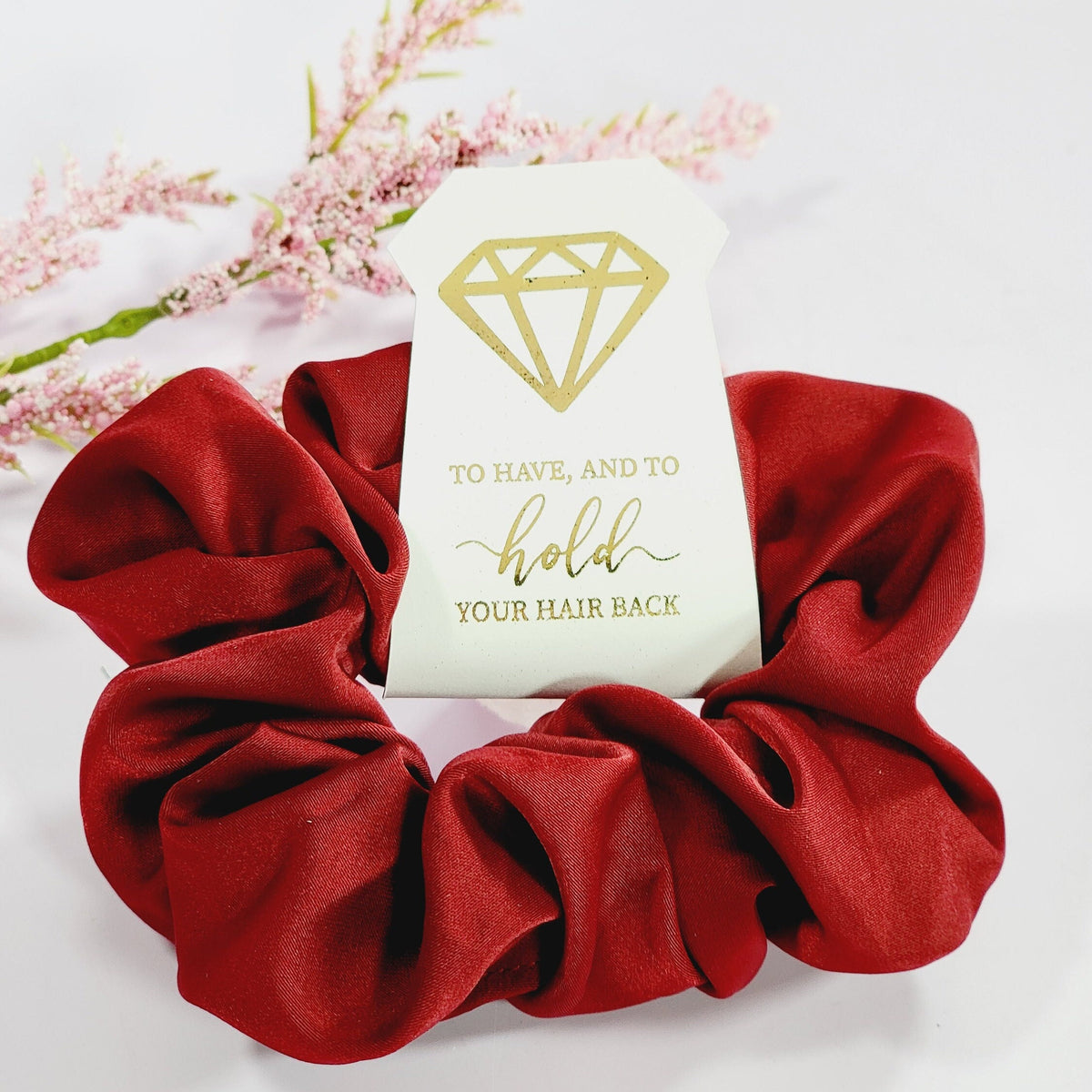 Bridesmaid Scrunchies Silk Satin Soft Hair Scrunchies Hair Accessories for Her Perfect Bridesmaid Proposal Gift - BMGSCR02A