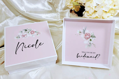 Bridesmaid Proposal Box | Terracotta Will You Be My Bridesmaid Gift Box | Maid of Honor Gift with Glass Tumbler | Boho Fall Wedding