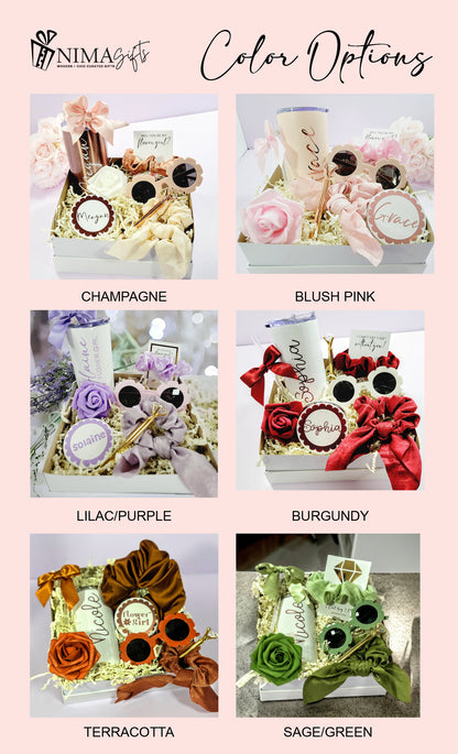 Personalized Flower Girl Proposal Box with Tumbler | Lilac & Lavender Junior Bridesmaid Gift Set - FGGB003