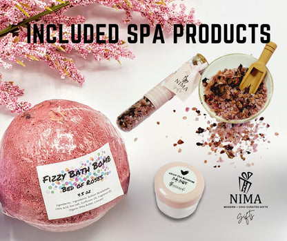 Spa Bridesmaid Proposal Box | Will You Be My Bridesmaid Spa Gift Set with Glass Tumbler | NIMA Gifts - BMPB046SPA